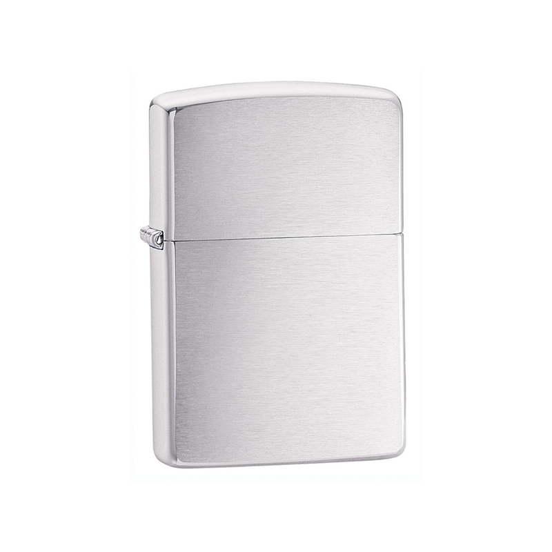 Зажигалка ZIPPO Classic с покрытием Brushed Chrome, латунь/сталь, серебристая, матовая, 38x13x57 мм с логотипом