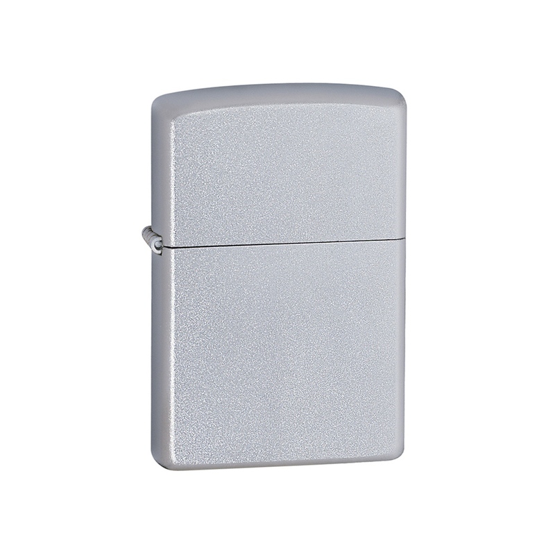 Зажигалка ZIPPO Classic с покрытием Satin Chrome™, латунь/сталь, серебристая, матовая, 38x13x57 мм с логотипом