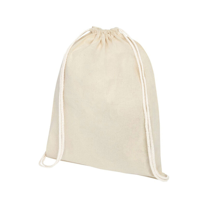 Рюкзак со шнурком Tenes из хлопка плотностью 140 г/м2, natural с логотипом