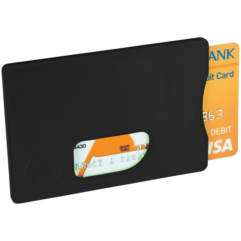 Защитный RFID чехол для кредитной карты "Arnox", черный с логотипом