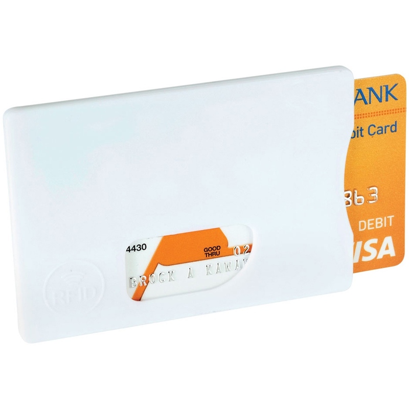 Защитный RFID чехол для кредитной карты "Arnox", белый с логотипом