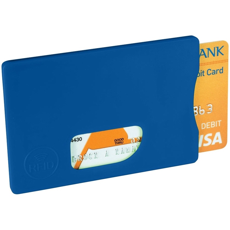 Защитный RFID чехол для кредитной карты "Arnox", ярко-синий с логотипом