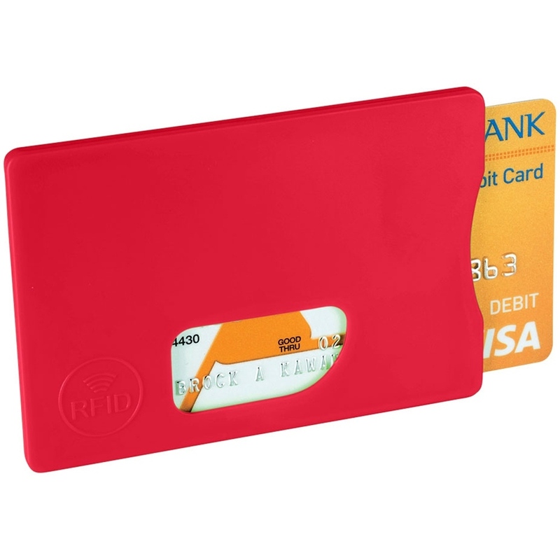 Защитный RFID чехол для кредитной карты "Arnox", красный с логотипом