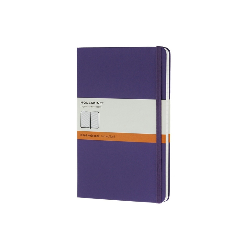 Записная книжка Moleskine Classic (в линейку) в твердой обложке, Large (13х21см), фиолетовый с логотипом
