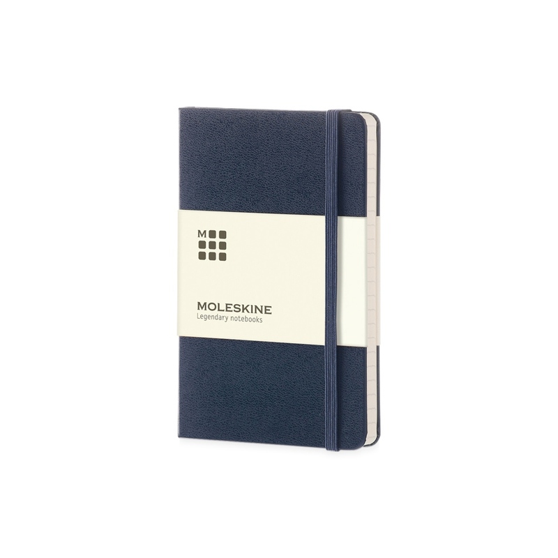 Записная книжка Moleskine Classic (в линейку) в твердой обложке, Large (13х21см), синий с логотипом