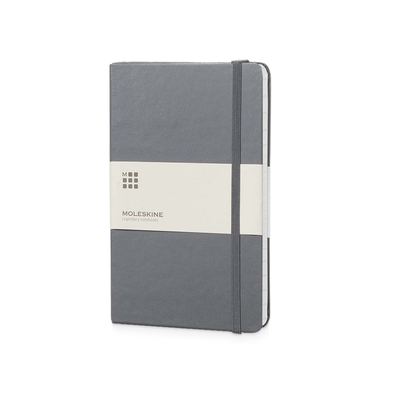 Записная книжка Moleskine Classic (в линейку) в твердой обложке, Large (13х21см), серый с логотипом