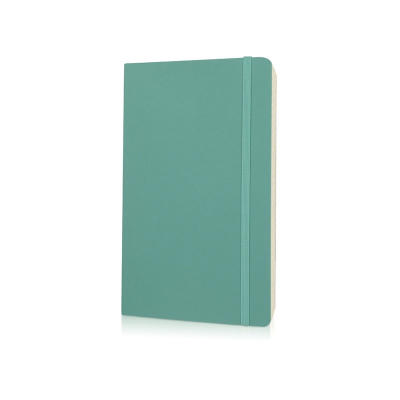 Записная книжка Moleskine Classic Soft (в линейку), Large (13х21см), морская волна с логотипом
