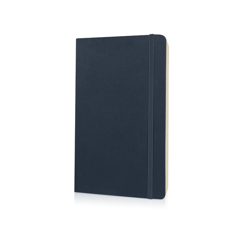Записная книжка Moleskine Classic Soft (в линейку), Large (13х21см), сапфировый синий с логотипом