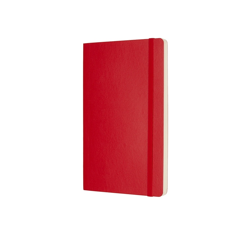 Записная книжка Moleskine Classic Soft (нелинованный), Large (13х21см), красный с логотипом