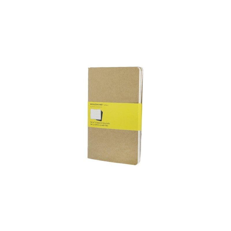 Записная книжка Moleskine Cahier (в клетку, 3 шт.), Large (13х21см), бежевый с логотипом