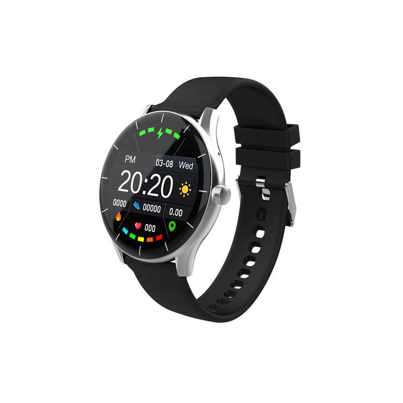 Умные часы HIPER IoT Watch GT, черный/ голубой с логотипом