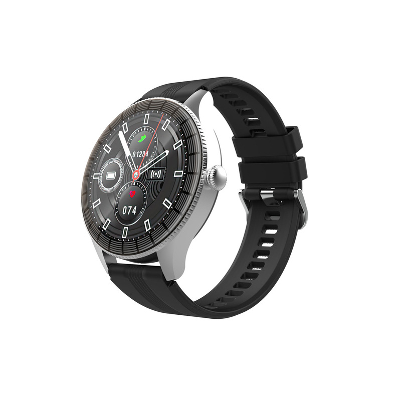 Умные часы HIPER IoT Watch GTR, черный/голубой с логотипом