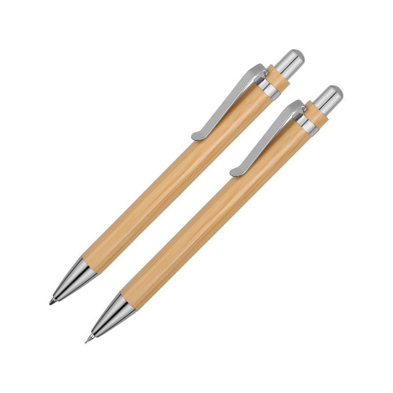 Набор "Bamboo" шариковая ручка и механический карандаш с логотипом