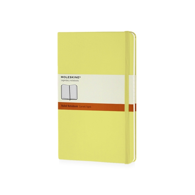 Записная книжка Moleskine Classic (в линейку) в твердой обложке, Large (13х21см), цитрусовый с логотипом