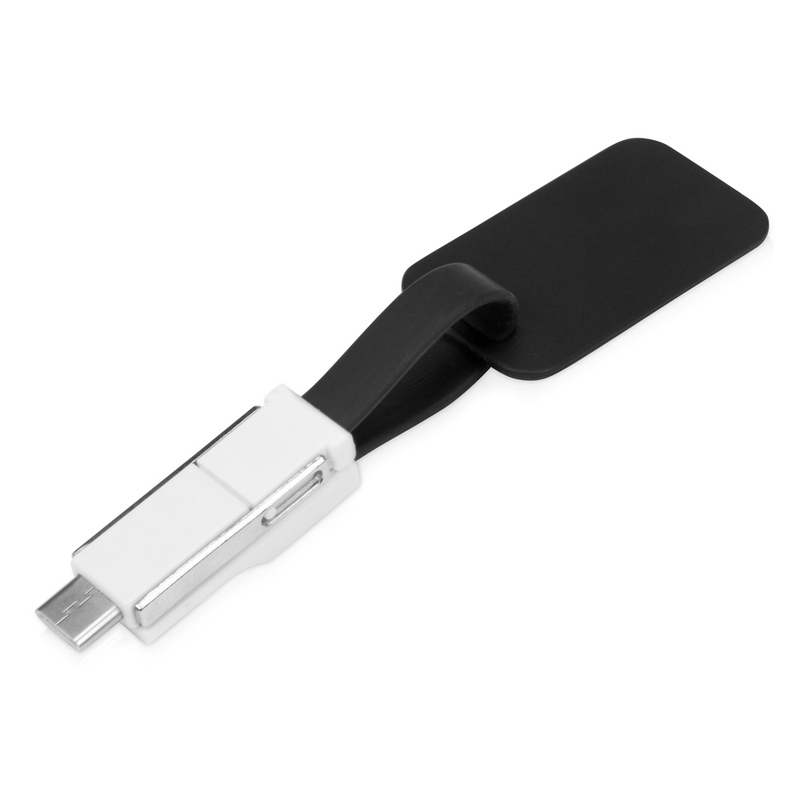 Зарядный кабель 3-в-1 "Charge-it", черный с логотипом