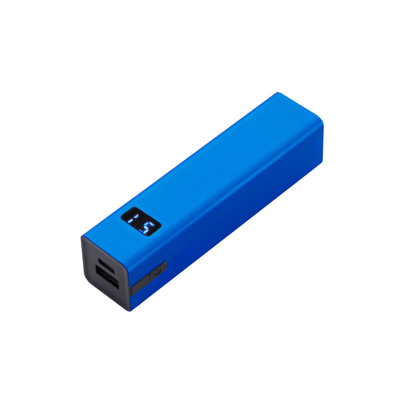 Внешний аккумулятор «Rail», 5000 mAh, синий с логотипом