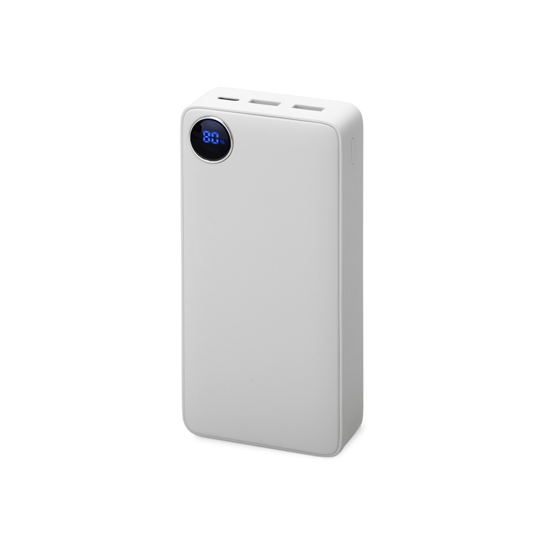 Внешний аккумулятор «Mild Pro» c быстрой зарядкой QC/PD, 20 000 mAh, белый с логотипом