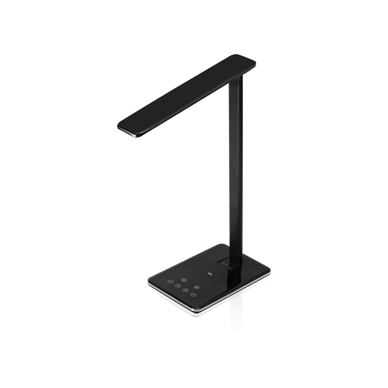 Настольная лампа с функцией беспроводной зарядки "Starline", черный с логотипом