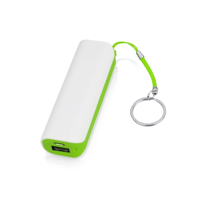Портативное зарядное устройство (power bank) Basis, 2000 mAh, зеленое яблоко с логотипом