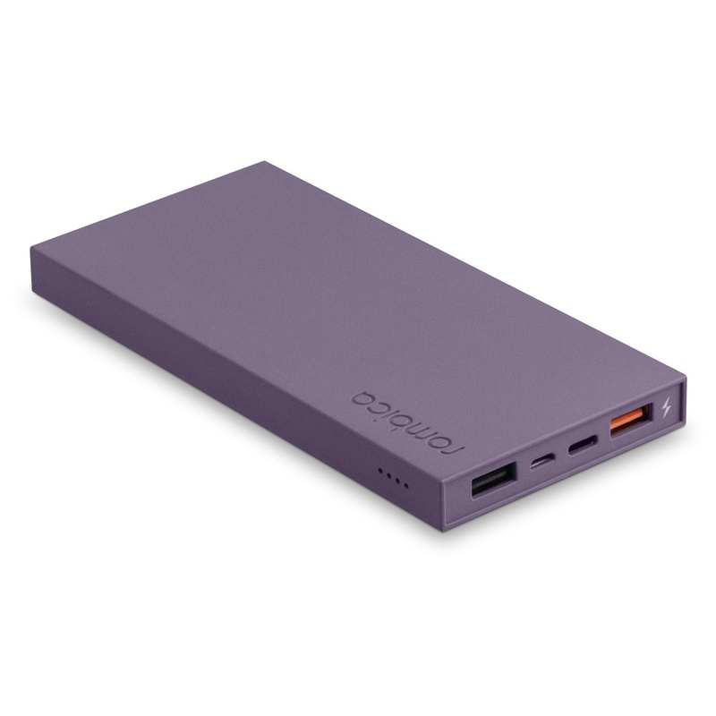Внешний аккумулятор Rombica NEO ARIA Orchid, 10000мАч, Soft-touch, PD, QCharge, Type-C, сиреневый с логотипом
