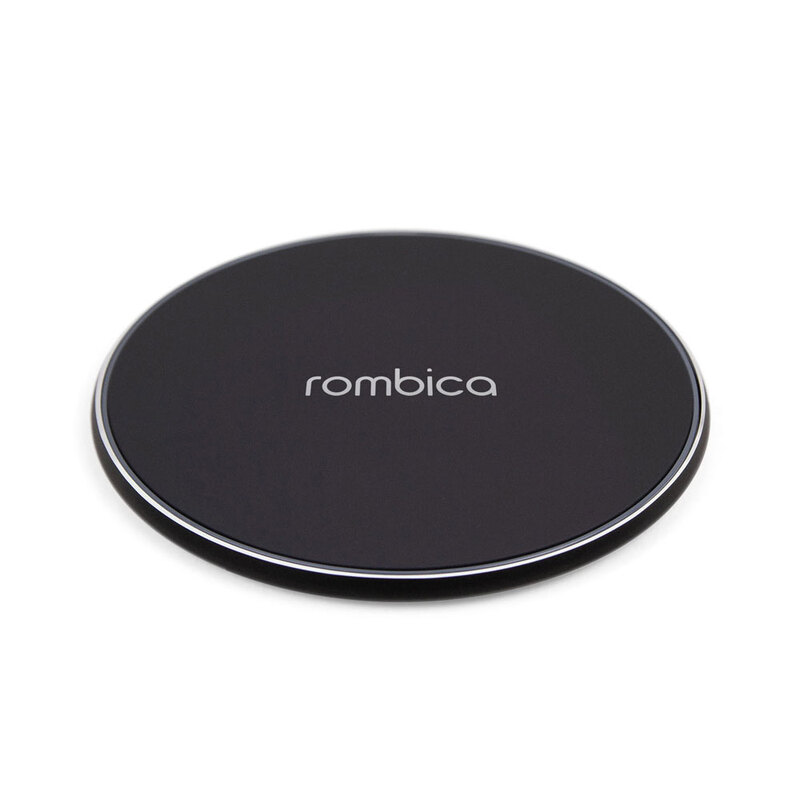 Беспроводное зарядное устройство Rombica  «NEO Core Quick» c быстрой зарядкой, черный (с лого) (Р) с логотипом
