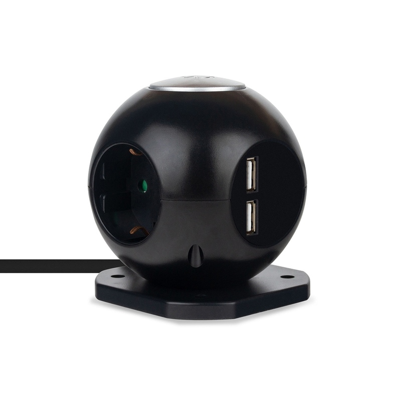Сетевой фильтр Rombica NEO SPHERUM Black с логотипом