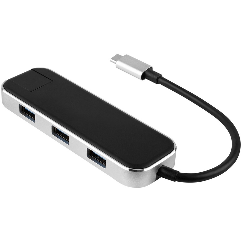 Хаб USB Rombica Type-C Chronos Black с логотипом