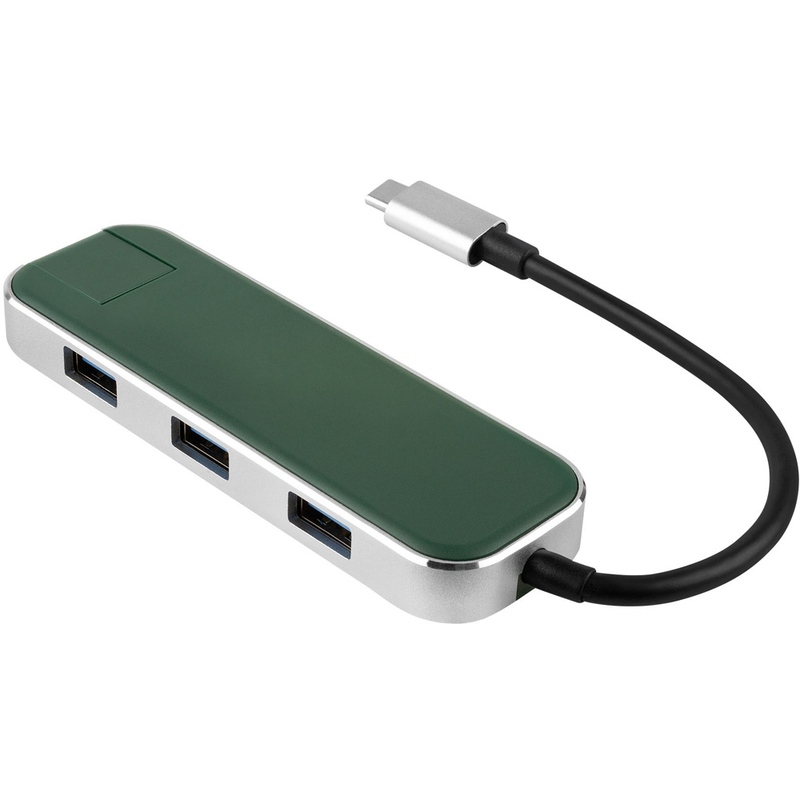 Хаб USB Rombica Type-C Chronos Green (Р) с логотипом