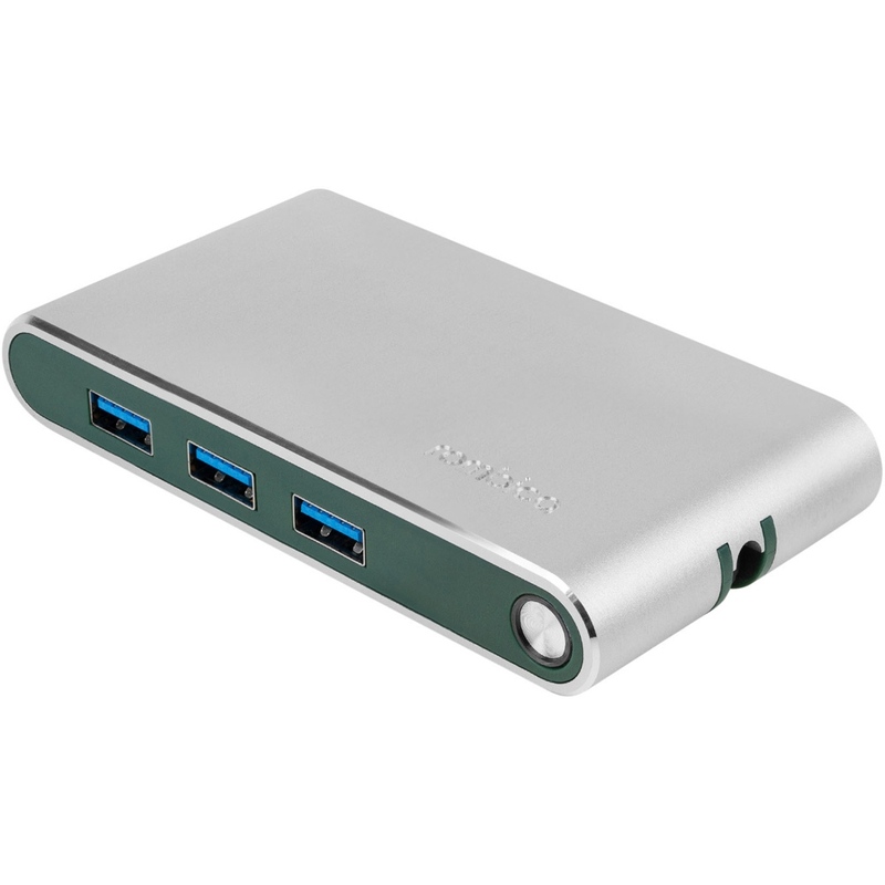 Хаб USB Rombica Type-C Hermes Green с логотипом