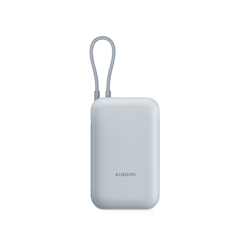 Внешний аккумулятор со встроенным кабелем Mi Power Bank 10000mAh (Integrated Cable) Ice Blue GL с логотипом