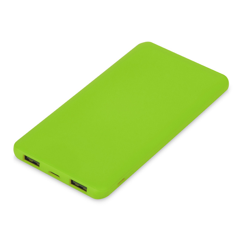 Внешний аккумулятор "Powerbank C1", 5000 mAh, зеленое яблоко с логотипом