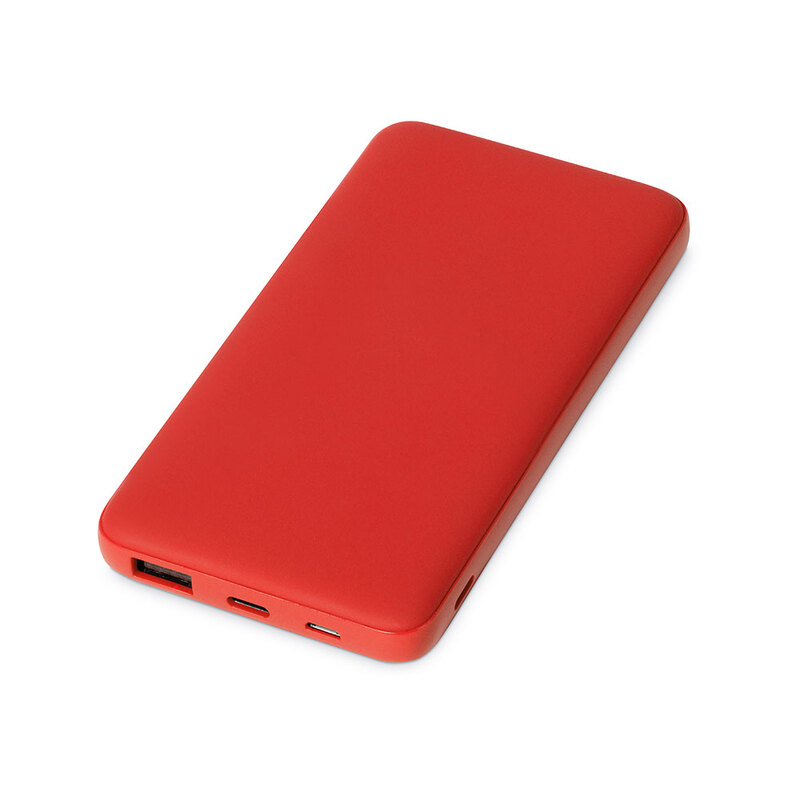 Внешний аккумулятор "Reserve Pro", 10 000 mah, красный с логотипом