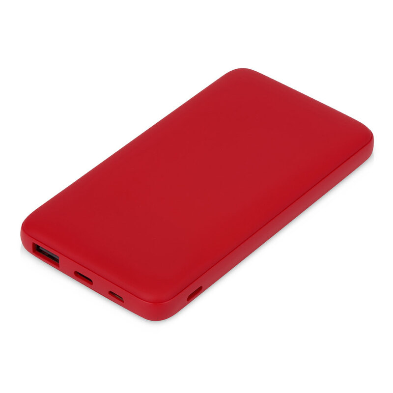 Внешний аккумулятор "Powerbank C2", 10000 mAh, красный с логотипом