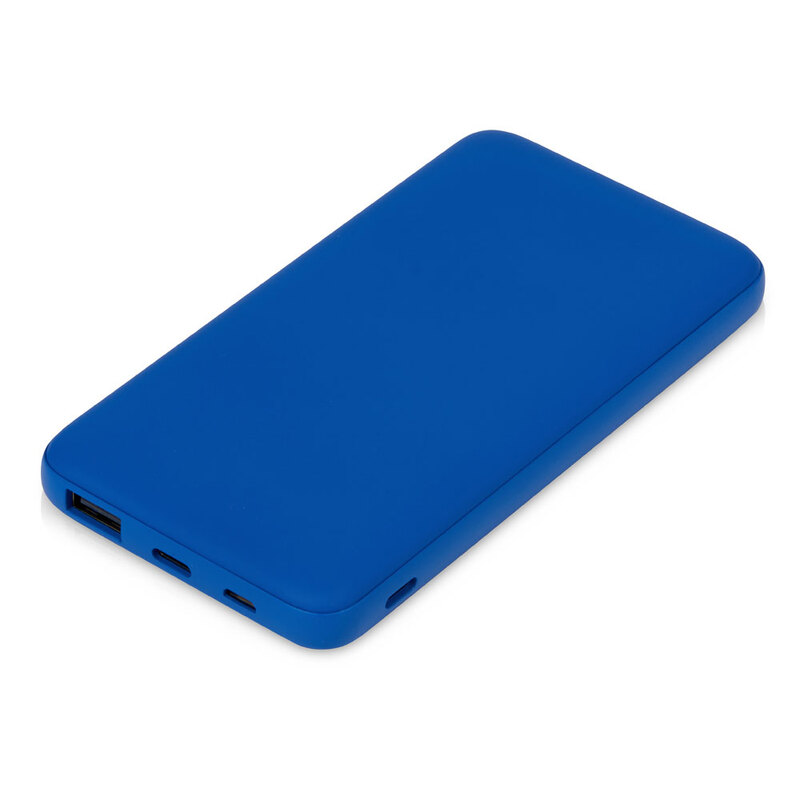 Внешний аккумулятор "Powerbank C2", 10000 mAh, синий с логотипом