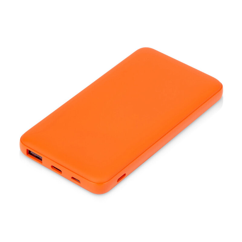 Внешний аккумулятор "Powerbank C2", 10000 mAh, оранжевый с логотипом