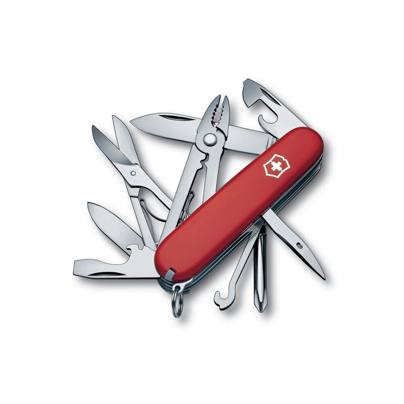 Нож перочинный VICTORINOX Deluxe Tinker, 91 мм, 17 функций, красный с логотипом