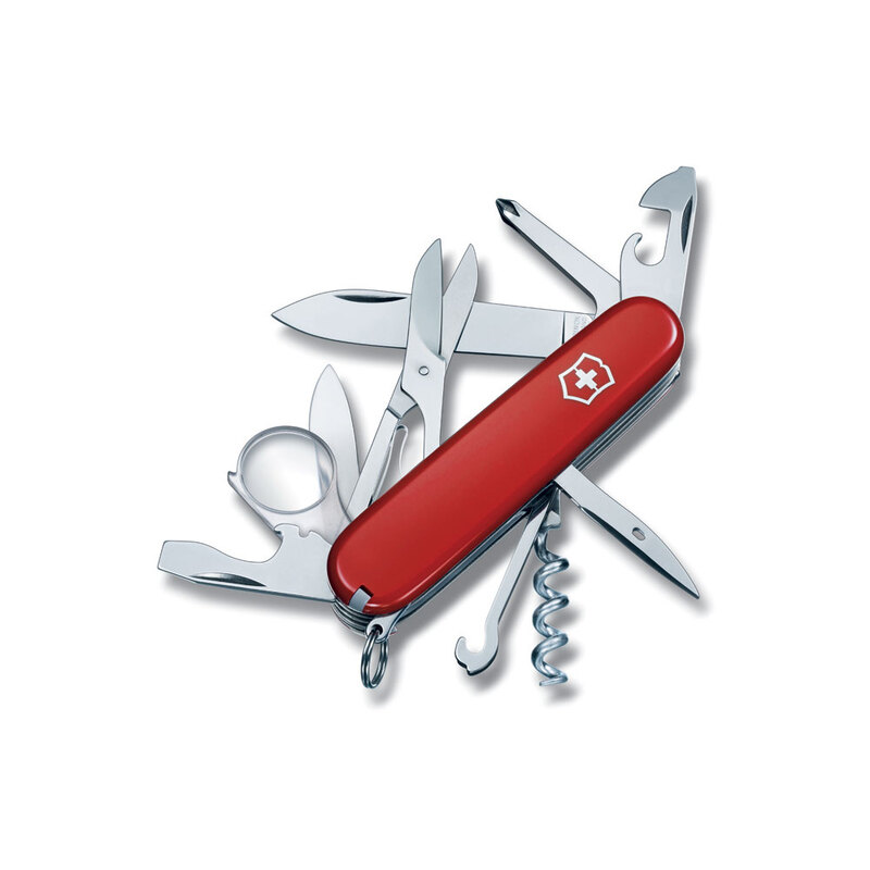 Нож перочинный VICTORINOX Explorer, 91 мм, 16 функций, красный с логотипом