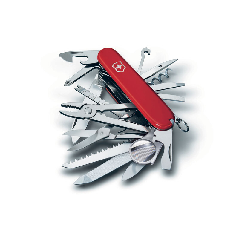 Нож перочинный VICTORINOX Swiss Champ, 91 мм, 33 функции, красный с логотипом