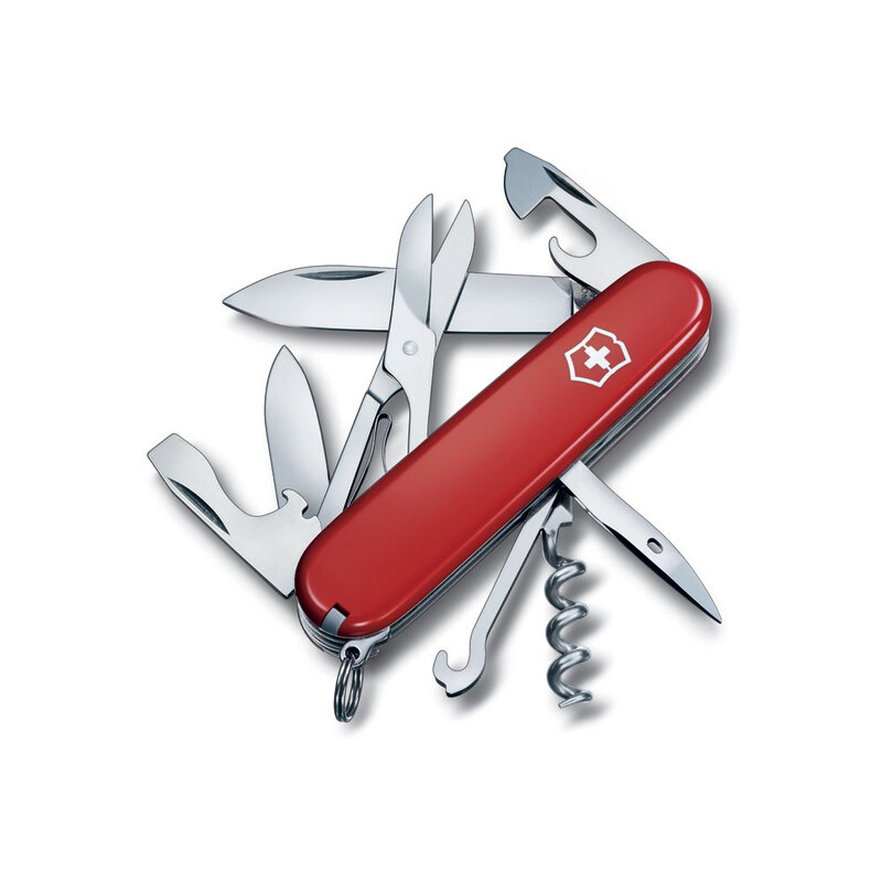 Нож перочинный VICTORINOX Climber, 91 мм, 14 функций, красный с логотипом