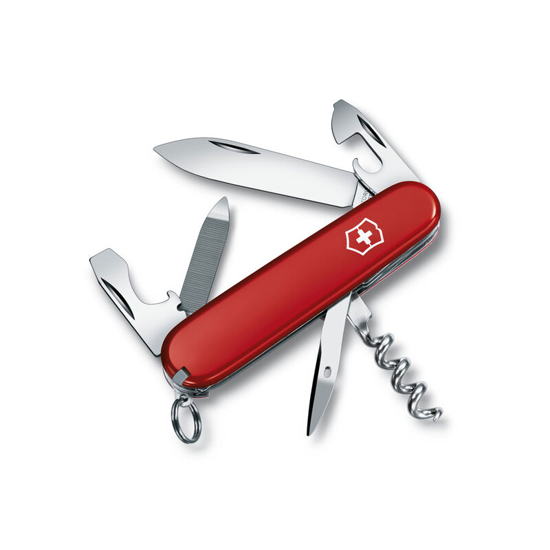 Нож перочинный VICTORINOX Sportsman, 84 мм, 13 функций, красный с логотипом