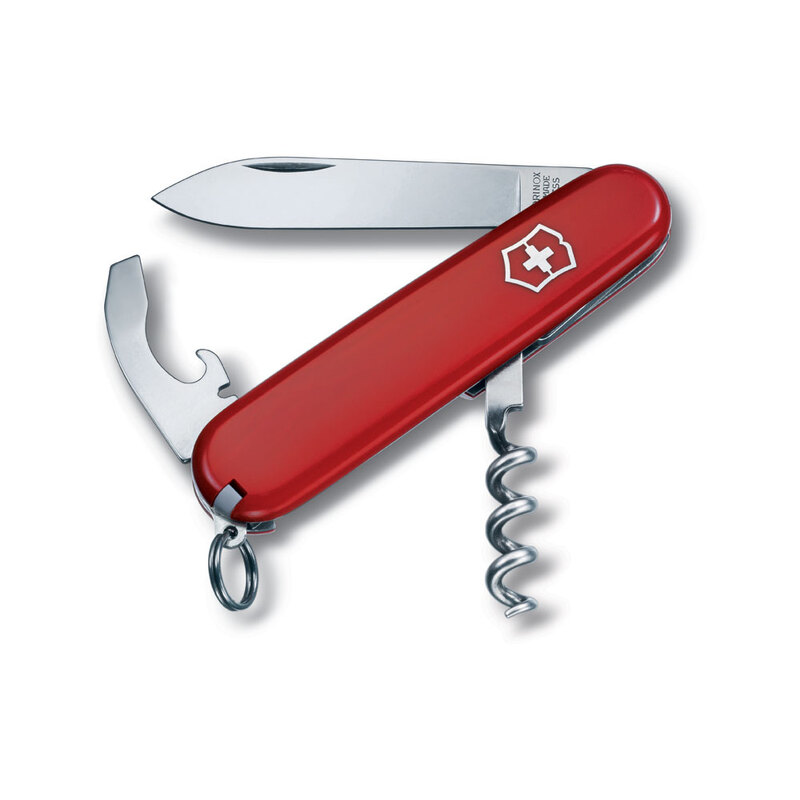 Нож перочинный VICTORINOX Waiter, 84 мм, 9 функций, красный с логотипом