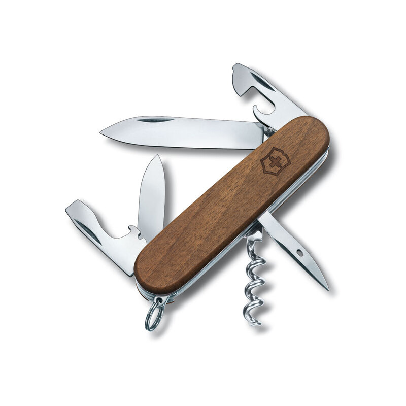 Нож перочинный VICTORINOX Spartan Wood, 91 мм, 10 функций, рукоять из орехового дерева с логотипом