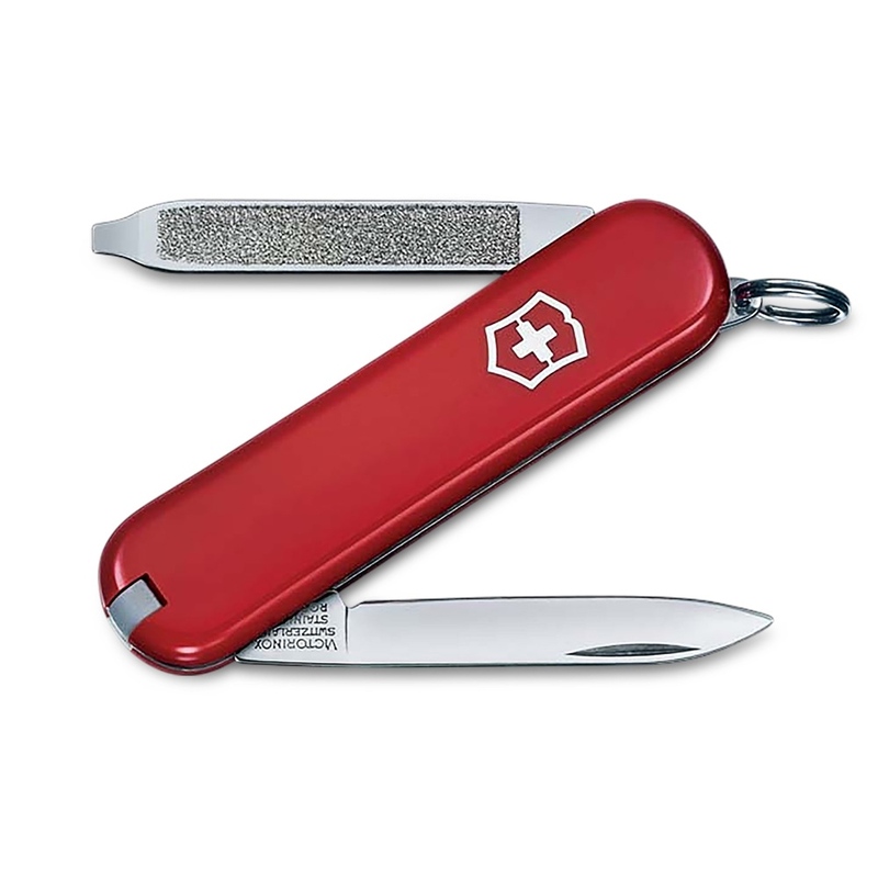 Нож-брелок VICTORINOX Escort, 58 мм, 6 функций, красный с логотипом