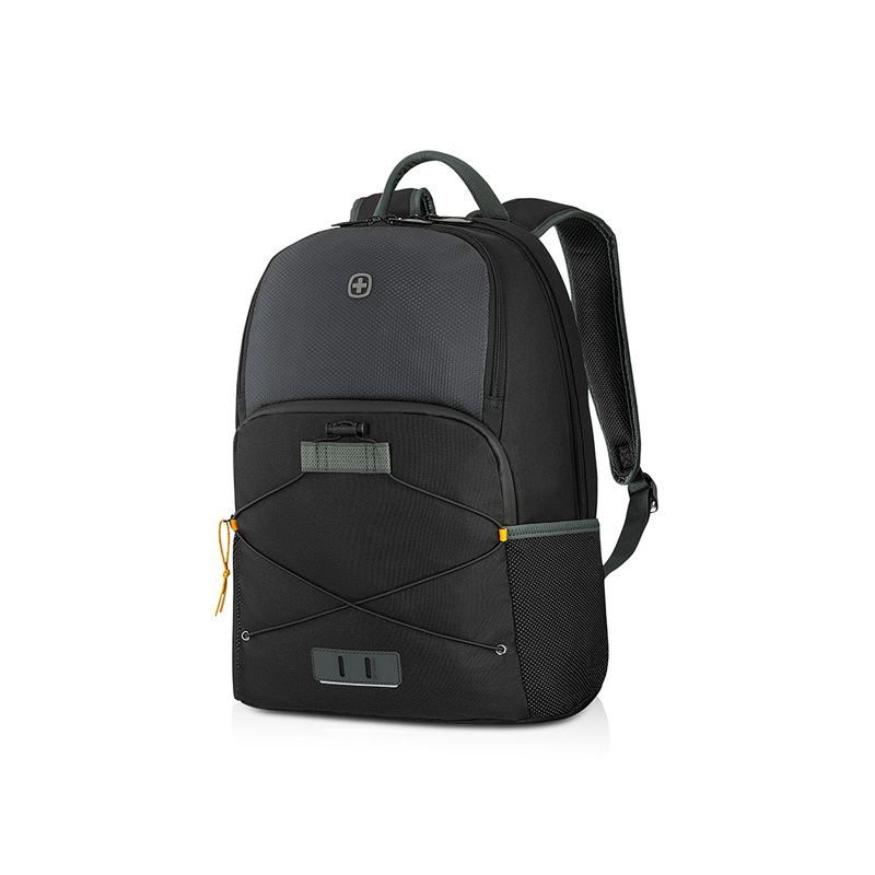 Рюкзак WENGER Trayl 15.6", чёрный, переработанный ПЭТ, 34 x 20 x 45 см, 22 л. с логотипом
