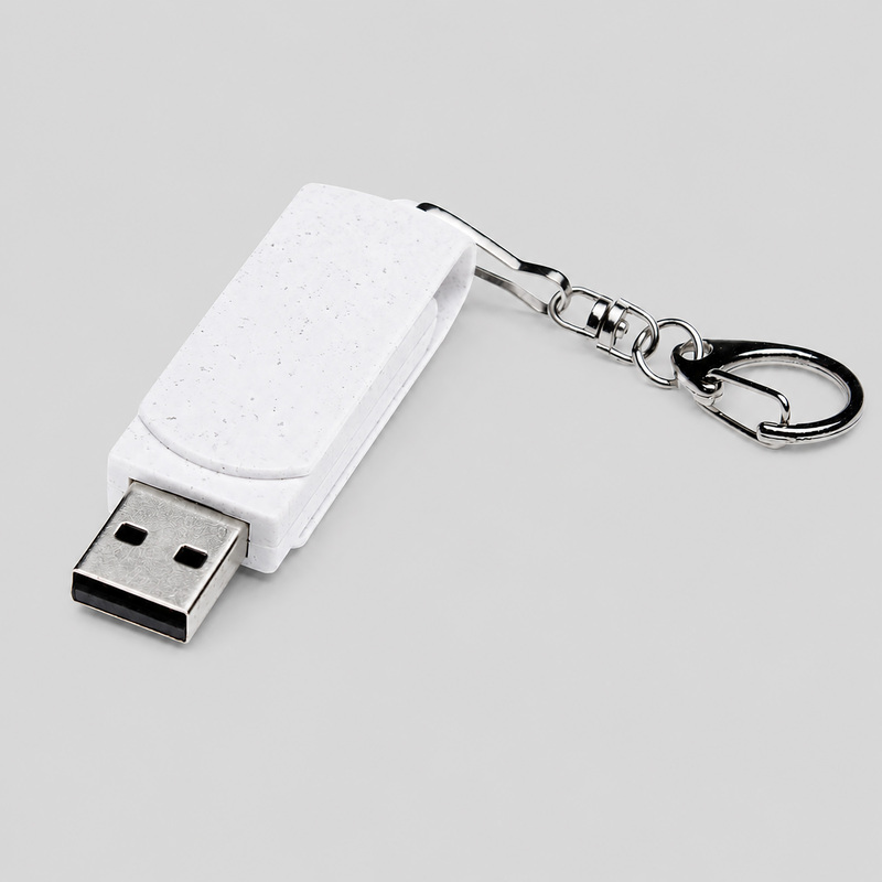 Флешка USB 2.0 Варуна на 64 ГБ, крапчатый белый с логотипом