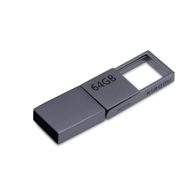 USB 3.0-флешка на 64 Гб с разъемами USB-A и Type-C, серебристый с логотипом