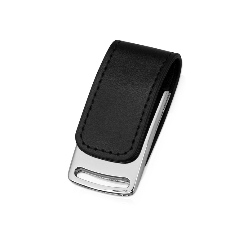 Флеш-карта USB 2.0 16 Gb с магнитным замком "Vigo", черный/серебристый с логотипом