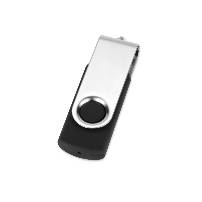 Флеш-карта USB 2.0 32 ГБ «Квебек», черный с логотипом