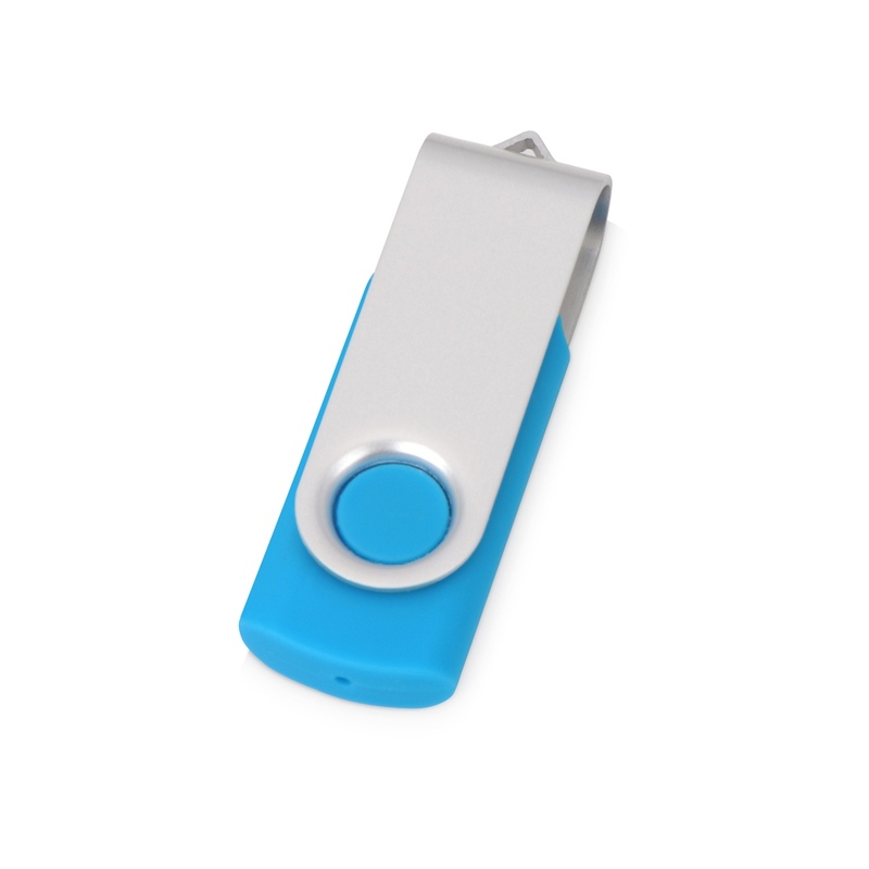Флеш-карта USB 2.0 8 ГБ «Квебек», голубой с логотипом