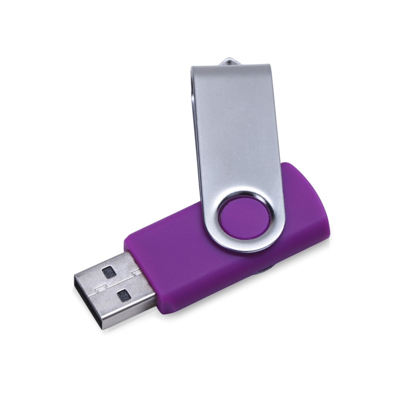 Флеш-карта USB 2.0 16 ГБ «Флэш С1», фиолетовый с логотипом